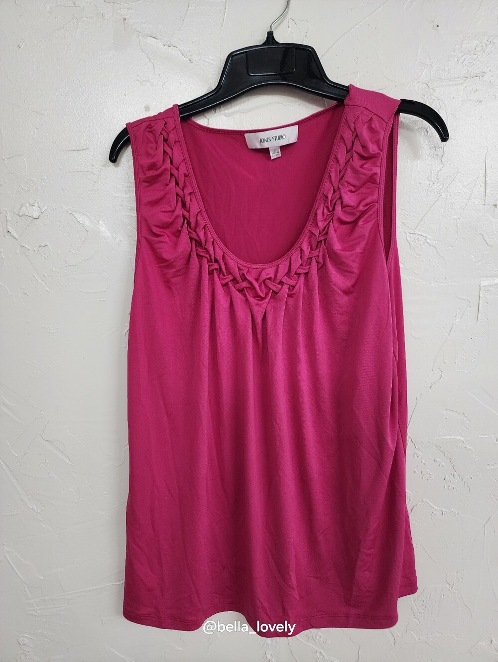 Jones Studio Pink Braided Scoop Neck Tank